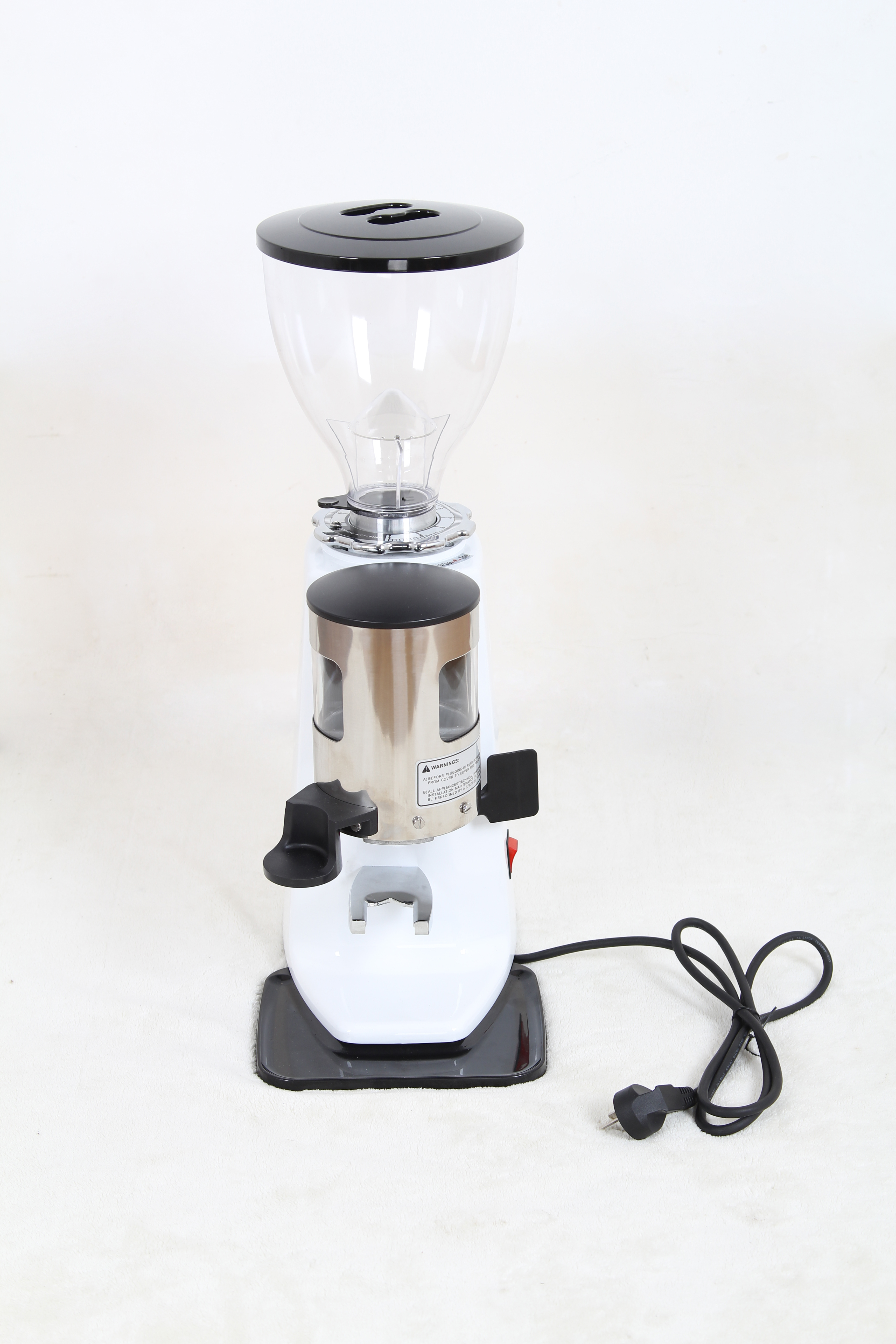64mm mills Dispenser grinder white color with round hopper - 副本